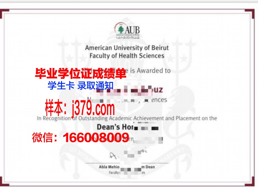 贝鲁特阿拉伯大学毕业证长什么样