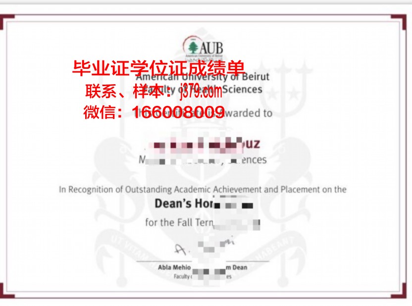 贝鲁特大学学位证定制要求详述