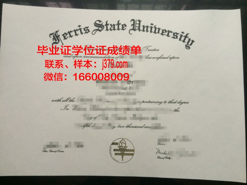 费里斯州立大学毕业证学位文凭学历Diploma